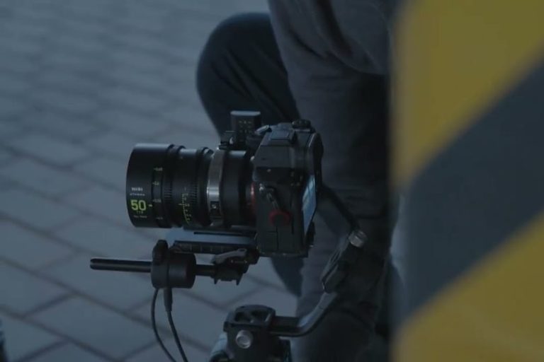 Athena Prime 50mm on a camera mounted on a gimbal